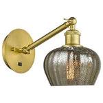 Innovations Lighting - Innovations Lighting 317-1W-SG-G96 Fenton, 1 Light Wall In Art Nouveau S - The Fenton 1 Light Sconce is part of the BallstonFenton 1 Light Wall  Satin GoldUL: Suitable for damp locations Energy Star Qualified: n/a ADA Certified: n/a  *Number of Lights: 1-*Wattage:100w Incandescent bulb(s) *Bulb Included:No *Bulb Type:Incandescent *Finish Type:Satin Gold
