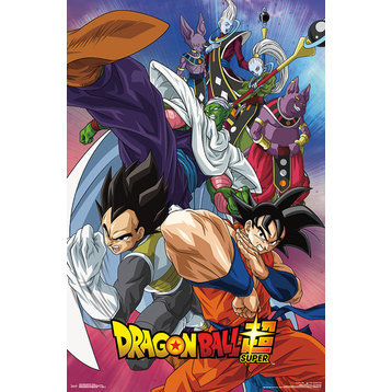 Dragon Ball Super Group Poster, Black Framed Version
