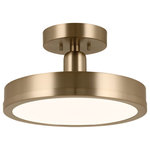 Kichler Lighting - Riu 1 Light Semi Flush Light, Champagne Bronze - With an integrated LED bulb, the Riu 1 light semi-flush is effortless, energy-saving illumination. Inspired by modern minimalism, its disc and tube forms keep it simple. When you want a bold personality in a small package, you want Riu in champagne bronze.