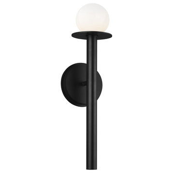 Nodes One Light Wall Sconce in Midnight Black