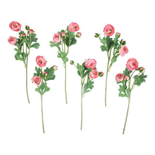 Northlight Real Touch Cream and Pink Artificial Rose Stems, Set of 6 - 26