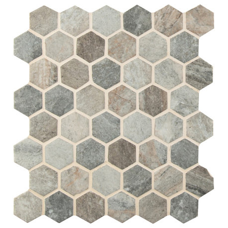 MSI SMOT-GLS-6MM-V2 12" x 13" Hexagon Geometric Mosaic Wall Tile - Stonella