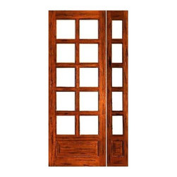 Prehung Rustic-10-lite-P/B French Solid Wood IG Glass Sidelight Door - Patio Doors