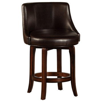 Hillsdale Napa Valley Wood and Upholstered Counter Height Swivel Stool