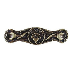 Inviting Home Inc. - River-Iris Pull, Antique-Style Brass - Cabinet And Drawer Handle Pulls