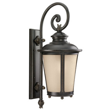 11 Inch One Light Outdoor Wall Lantern-Burled Iron Finish-Incandescent Lamping