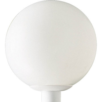 1-Light Post Lantern, White With White Shatter-Resistant Globe