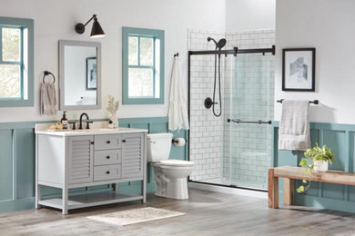 Example of a transitional bathroom design in Austin