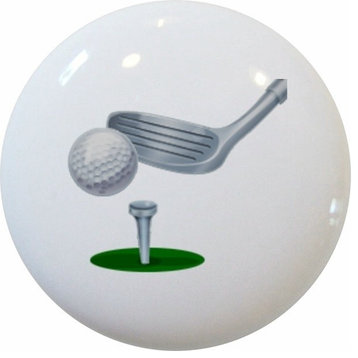 Golf Club Ball Tee Ceramic Cabinet Drawer Knob