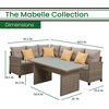 Mabelle 3-Piece Outdoor Sectional Conversation Set With Sofa and Chow Table