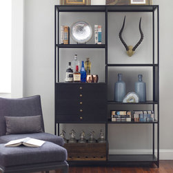 Shadow Box Industrial Black Metal Bookcase - Bookcases