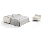 Salottitalia - Luna, Milk - Elegant looking sofa bed with quilted backrest and seat for both classical and modern interiors.
