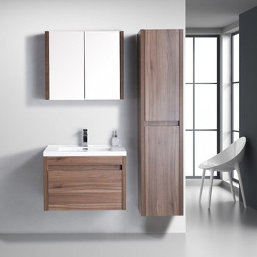 30" Labrador - Walnut - Single Sink Wall-Hung Bathroom Vanity
