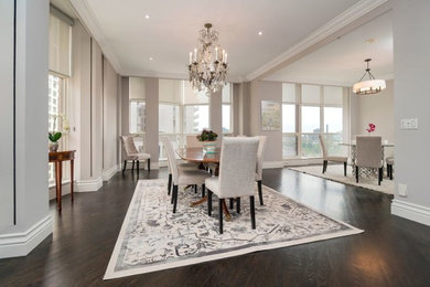 Example of a transitional dining room design in Toronto