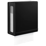 blomus - Nexio Paper Towel Dispenser, Black - NEXIO Wall Mounted Paper Towel Dispenser for C-Fold Towels - Black is perfect for home or office. The acrylic windows shows the amount of tissues left inside. The large flap makes refilling easy. Towel opening is 8'' x 2.75''. Dispenser is 10.6" x 12" x 4.9" / 27cm x 30cm x 13cm. Powder coated stainless steel.