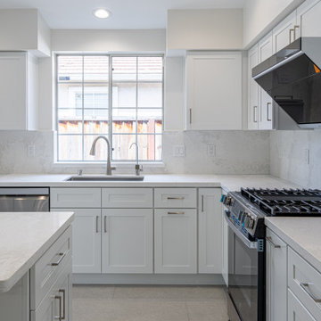 Modern White Kitchen Renovation | Premium RTA Kitchen Cabinets by The Cabination