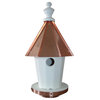Pole Mount Single Hole Birdhouse With Polished Copper Roof
