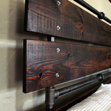 Custom bed frames with reclaimed wood