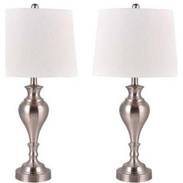 Cory Martin W-1631 Table Lamp, Set of 2, Brushed Steel