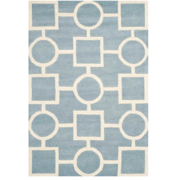 Safavieh Chatham Collection CHT737 Rug, Blue/Ivory, 7' Square