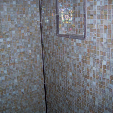 Hayes's Golden Glass Mosaic Shower