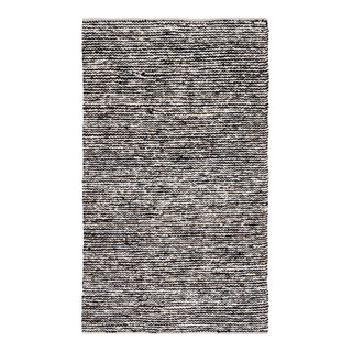 SAFAVIEH NAT350Z Läufer – Handgewebt, Wolle/Baumwolle, 70x200 Cm, Schwarz/elfenbein