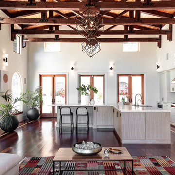 Orinda Open Plan Kitchen w/Vaulted Ceilings and Large Island