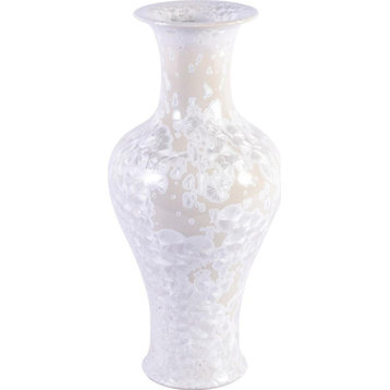 Vase Fishtail Medium White Crystal Porcelain Handmade Han