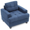 Lockhart Suede Chair, Navy Blue