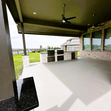 Backyard Upgrade: Patio Cover with Outdoor Kitchen and Extended Concrete Patio