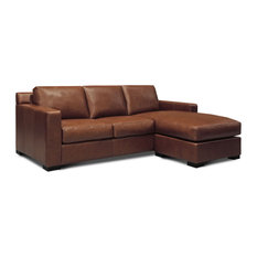 Santiago 100% Top Grain Leather Mid-century Modular Sectional With Chaise