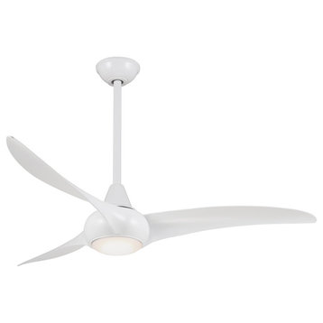 Minka Aire Light Wave 52" LED Ceiling Fan With Remote Control, Flat White