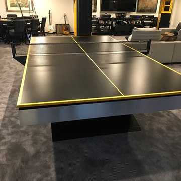 Man Cave with a Custom Modern Ping Pong Table