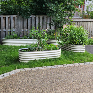 An Eco-conscious Garden: Permeable patio, walkway + Edible Garden
