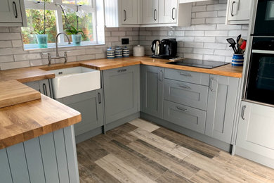 Medium sized classic kitchen in Devon.