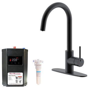 HotMaster 3 in 1 Instant Hot Kitchen Faucet with Tank, Matte Black