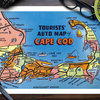 "Cape Cod, Massachusetts, Detailed Auto Map of Cape Cod" Print, 24"x36"