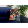 Marina Heriz Indoor/Outdoor Pillow, Red/Multi, 18"x18" Square