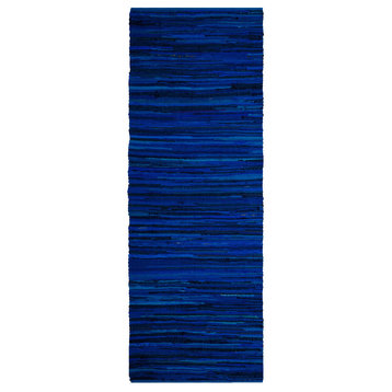Safavieh Rag Rug Collection RAR130 Rug, Blue/Multi, 2'3" X 12'