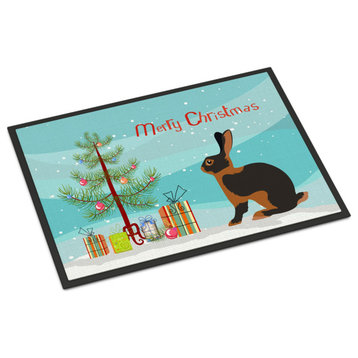 Caroline's TreasuresTan Rabbit Christmas Doormat 18x27 Multicolor
