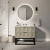 Henley 36" Bathroom Vanity, Gray Oak, Top: Carrara Marble