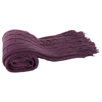 A&B Home Acrylic Cashmere Purple Throw 50 by 60-Inch, Purple
