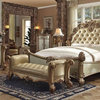 Acme Vendome Button Tufted Queen Bed, Gold Patina 23000Q