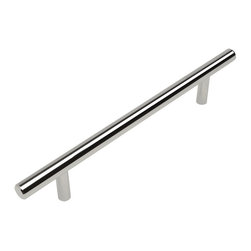 Cosmas - Cosmas 404-128CH Polished Chrome Slim Line Euro Style Cabinet Pull, Set of 10 - Cabinet And Drawer Handle Pulls