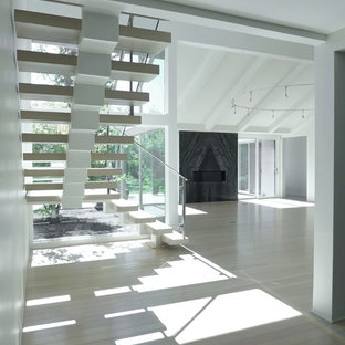 Open Riser Stair and Living Room