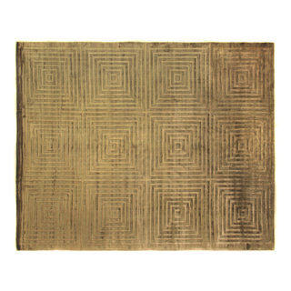 Dove Embossed Handmade Hand Loomed Viscose and Cotton Khaki Area Rug ...