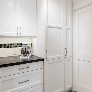 Condo White Galley Kitchen