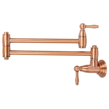 Copper Pot Filler Kitchen Faucet Wall-Mounted, Copper