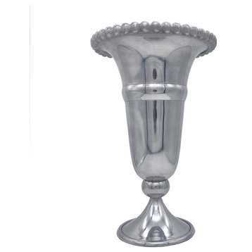 Decor Maisonette Calloway Silver  Beaded Trumpet Vase