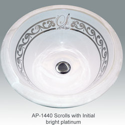 Hand Painted Gold & Patinum Undermounts by Atlantis Porcelain Art - Products